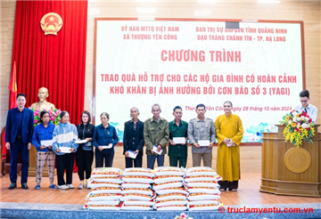 Ban Trị sự Phật giáo tỉnh Quảng Ninh tặng 200 suất quà trị giá hơn 200 triệu đồng cho các gia đình bị ảnh hưởng sau bão Yagi